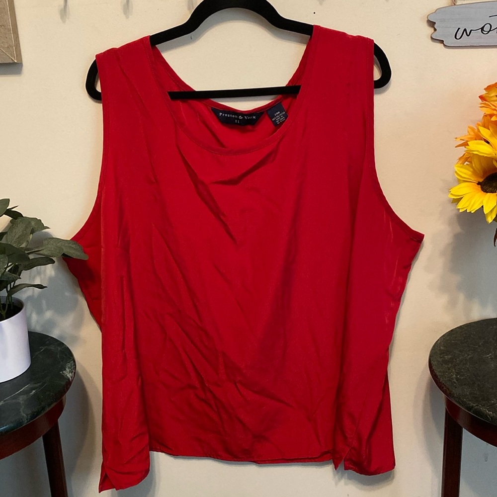 Preston & York II Red Sleeveless Tank Top Sz 24W. Great layering piece.